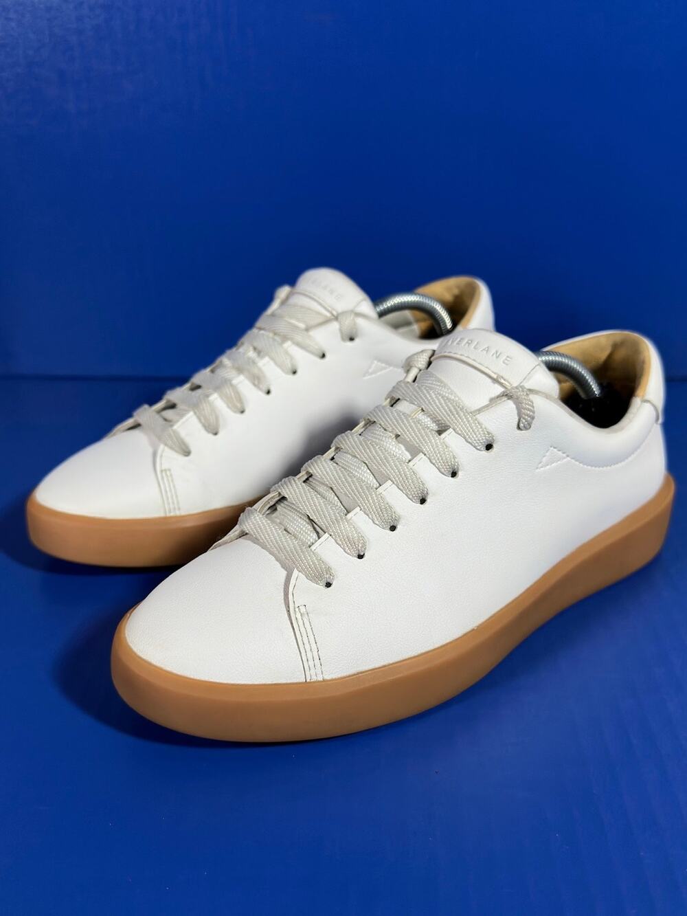 Everlane Unisex The ReLeather Tennis Shoe White Leather Sneakers Lace-Up M6/W8